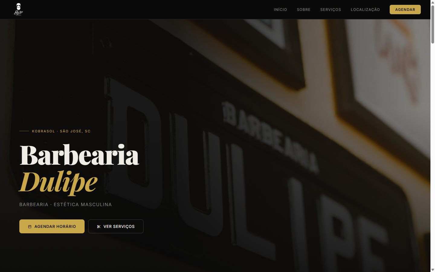 Site da Barbearia Dulipe